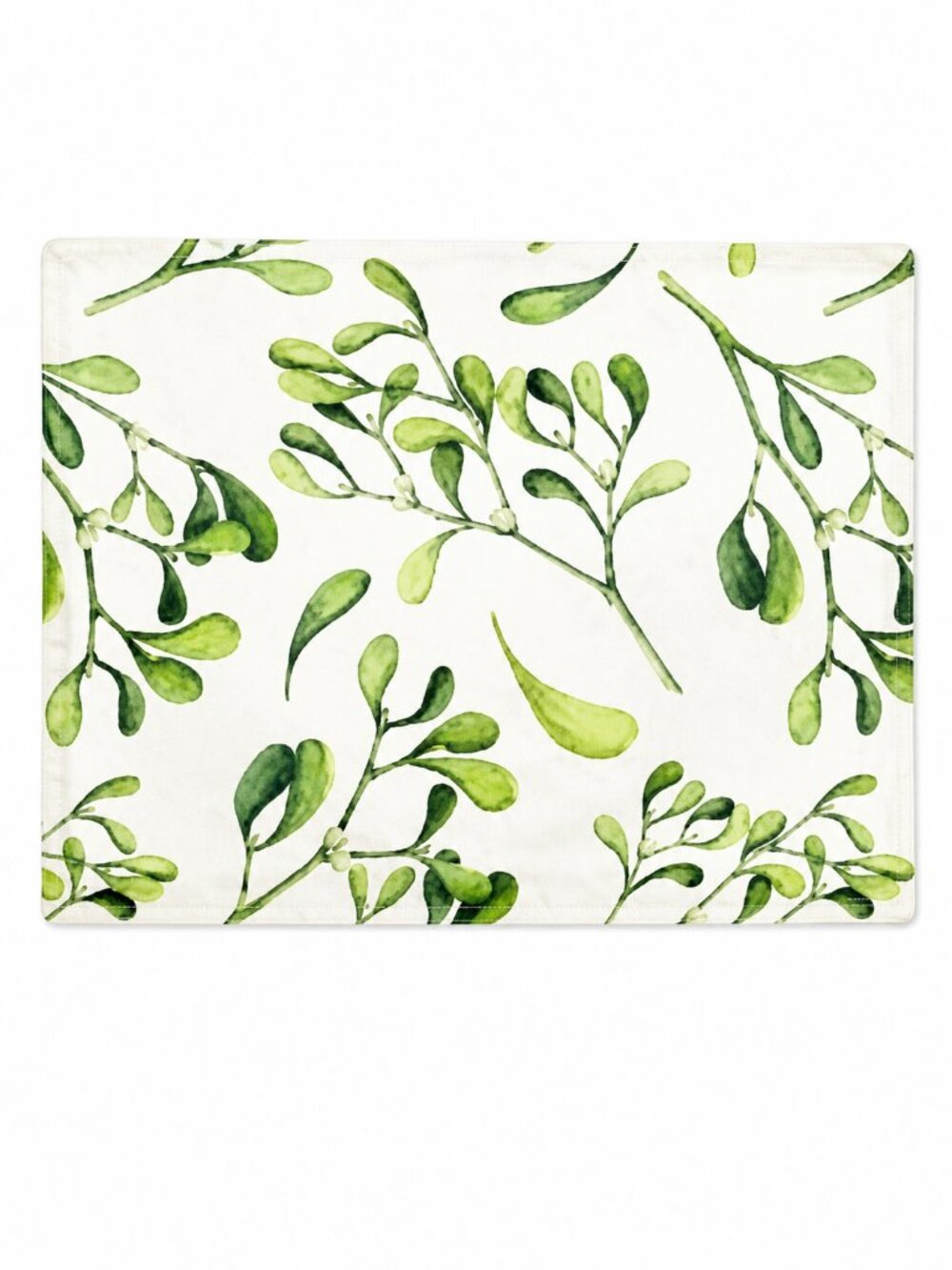 Green Floral Botanical Poly Twill Placemats Set of 4 12x17 Table Linens NWT - Picture 2 of 2